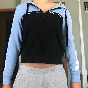 cropped zip up hoodie